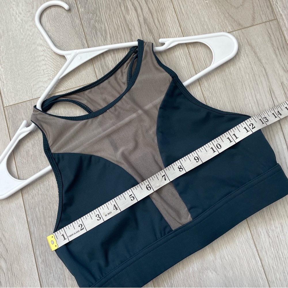 Popflex Sports Bra stellar crop mesh womens Teal (small) workout activewear gym - Picture 3 of 4